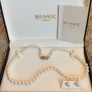 Pearl Necklace and Earrings